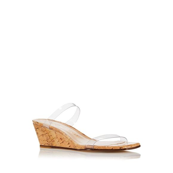 STUART WEITZMAN Womens Cork Wedge Aleena Wedge Slip On Slide Sandals Shoes 6.5 B - Picture 1 of 1